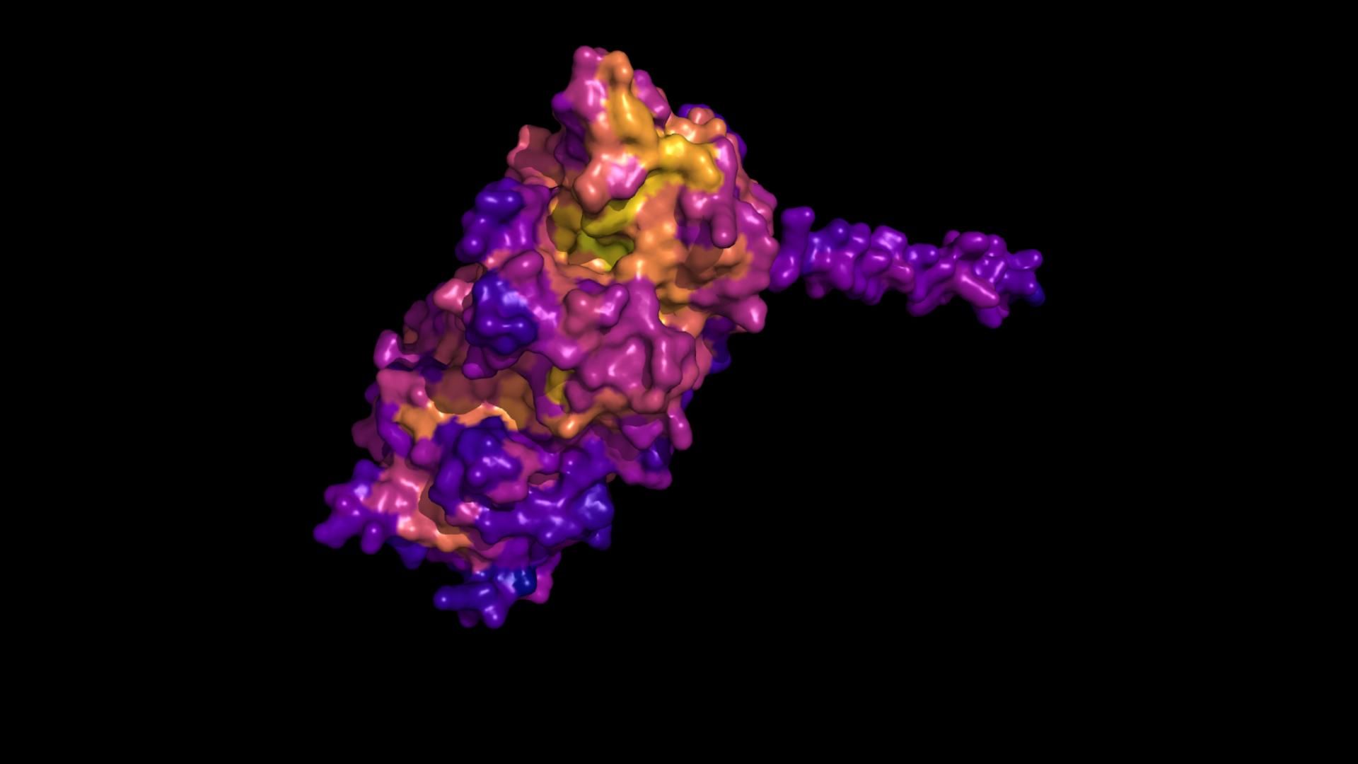 Tertiary structure of FAM151A, colored by conservation